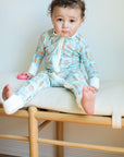 Blue Bunny Double Zipper Bamboo Sleeper