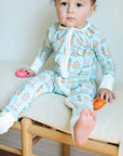 Blue Bunny Double Zipper Bamboo Sleeper