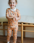 Orange Bunny 2 Piece Bamboo Pajama Set