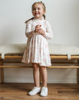 Pink Toile Bamboo Turtleneck Twirl Dress