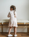 Pink Toile Bamboo Turtleneck Twirl Dress