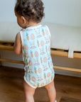 Blue Bunny Bamboo Henley Onesie with Snaps