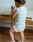 Blue Bunny Bamboo Henley Onesie with Snaps