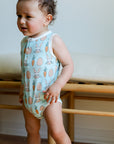 Blue Bunny Bamboo Henley Onesie with Snaps