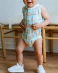 Blue Bunny Bamboo Henley Onesie with Snaps