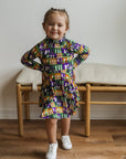 Mardi Gras Houses Bamboo Turtleneck Twirl Dress