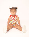 Hot Sauce Bamboo Henley Onesie with Snaps