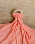 Sherbert Ribbed Bamboo Lovie with Wooden Ring