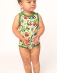 Jungle Bamboo Henley Onesie with Snaps