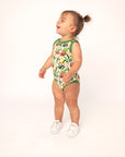 Jungle Bamboo Henley Onesie with Snaps