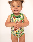 Jungle Bamboo Henley Onesie with Snaps