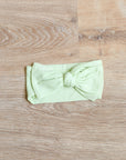 Keylime Ribbed Solid Bamboo Bow Headband