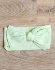 Keylime Ribbed Solid Bamboo Bow Headband