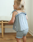 Solid Ribbed Seaspray Bamboo Spaghetti Strap Set - Adjustable Straps