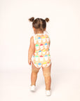 Orange Snowball Bamboo Henley Onesie with Snaps