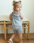 Solid Ribbed Seaspray Bamboo Spaghetti Strap Set - Adjustable Straps