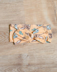 Orange Bunny Bamboo Bow Headband