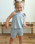 Solid Ribbed Seaspray Bamboo Spaghetti Strap Set - Adjustable Straps