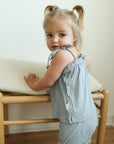 Solid Ribbed Seaspray Bamboo Spaghetti Strap Set - Adjustable Straps