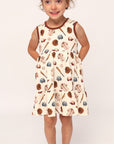 Baseball Bamboo Tiered Twirl Dress - with Pockets