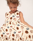 Baseball Bamboo Tiered Twirl Dress - with Pockets