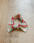 Holiday Plaid Bamboo Bow Headband