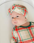 Holiday Plaid Bamboo Bow Headband