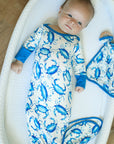Blue Crab Bamboo Knotted Gown