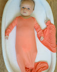 Sherbert Ribbed Solid Bamboo Knotted Gown