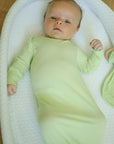 Keylime Ribbed Solid Bamboo Knotted Gown
