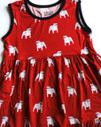 Red Bulldog Bamboo Tiered Twirl Dress - with Pockets