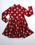 Elephant Bamboo Turtleneck Twirl Dress