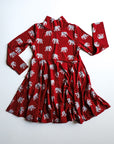 Elephant Bamboo Turtleneck Twirl Dress