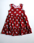 Elephant Bamboo Tiered Twirl Dress - with Pockets