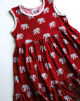 Elephant Bamboo Tiered Twirl Dress - with Pockets