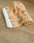 Orange Bunny Bamboo Swaddle Blanket