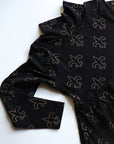 Fleur de lis Bamboo Turtleneck Twirl Dress