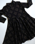 Fleur de lis Bamboo Turtleneck Twirl Dress