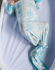 Blue Toile Bamboo Knotted Gown