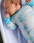 Blue Toile Bamboo Knotted Gown