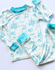 Blue Toile 2 Piece Bamboo Pajama Set