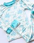 Blue Toile 2 Piece Bamboo Pajama Set