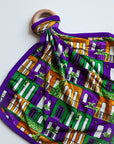 Mardi Gras Houses Bamboo Lovie with Wooden Ring