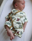 Dino Bamboo Kimono Onesie with Snaps