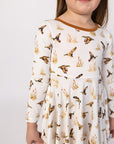 Ducks Bamboo Long Sleeve Twirl Dress