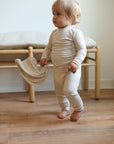 Bone Ribbed Solid 2 Piece Bamboo Pajama Set
