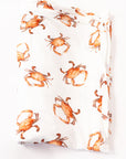 Orange Crab Bamboo Swaddle Blanket