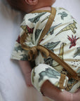 Dino Bamboo Kimono Onesie with Snaps