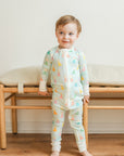 Blue Birthday Print Double Zipper Bamboo Sleeper