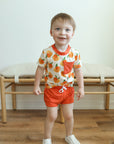 Peaches Bamboo Varsity Short Set - T-shirt & Shorts